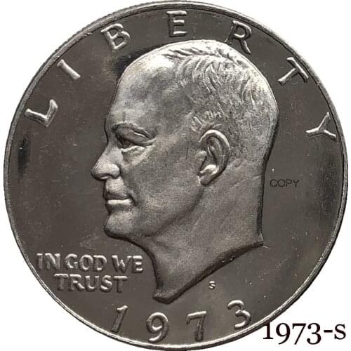 United States America 1973 S Liberty In God We Trust US 1 One Dollar President Eisenhower Cupronickel Silver Plated Copy Coin
