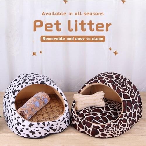 Pet Dog Bed House Warm Soft Dog Mat Bedding Cave Basket Breathable Non-slip Bottom Pet Nest For Cat Dog Puppy Kennel Cushion