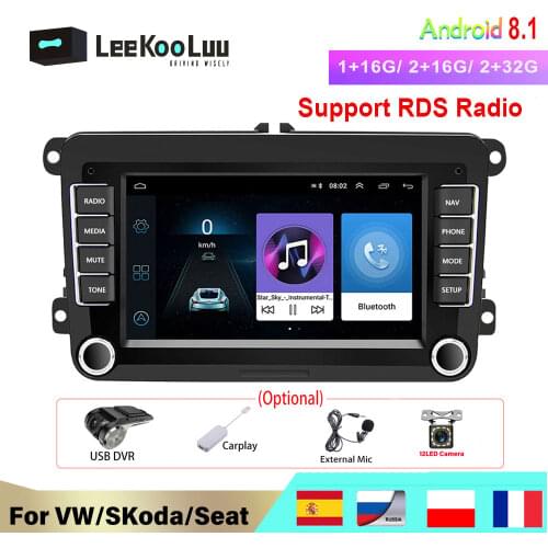 LeeKooLuu Automotive Intelligent Systems Android Navigation 2 Din Car Video Player for Volkswagen VW Golf 5 6 Passat cc b6 b7