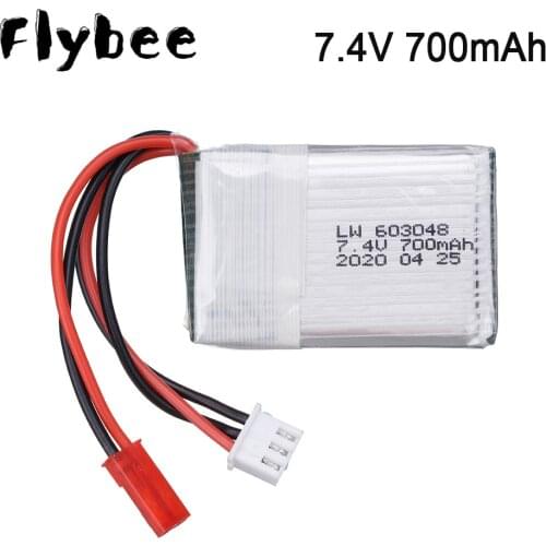 Lipo Battery For MJXRC X600 F46 X601H JXD391V aircraft 7.4 V 700 mAH 603048 2S Lipo battery JST plug high quality 7.4V battery