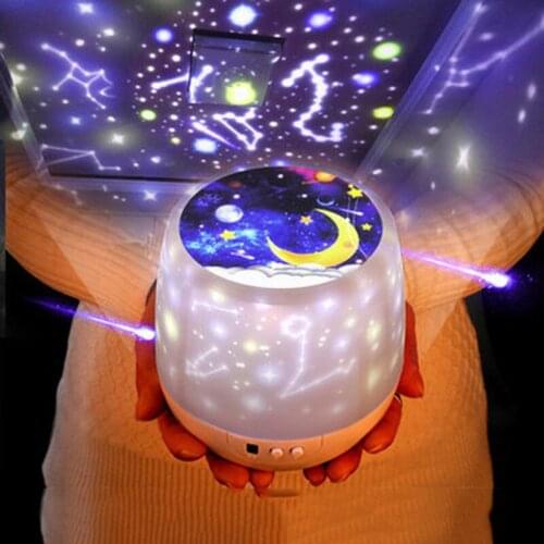 Mayitr Baby Sleep Romantic LED Projection Lamp Small Night Light Decor Colorful LED Projector Lamp Star Rotating LED Night Light