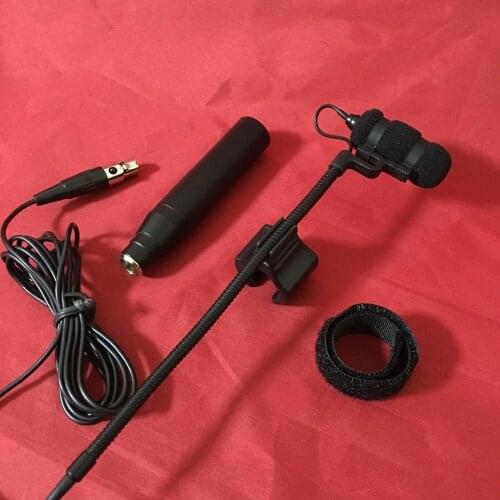 MU100 Microphone +M100F Flutes Clip + XLR 48V Phantom Power Adapter Instrument Mic for Clarinet Althorm Harmonica Cucurbit Flute