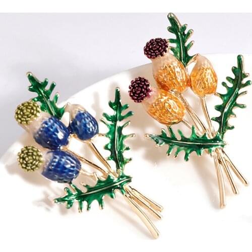 Fashion Yellow Blue Tulip Brooch Flowers Brooches Elegant Brooch Wedding Party Brooch Jewelry Accessories For Lady