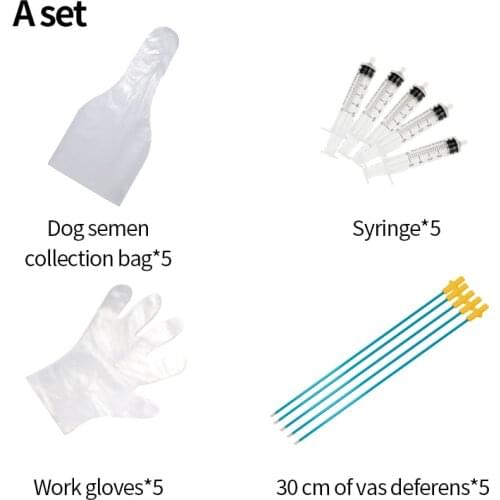 Dog Artificial Insemination Set Semen Corgi Collection Bags AI Sperm Collect Bags Plastic Disposable Pets Canine Cinic Tools