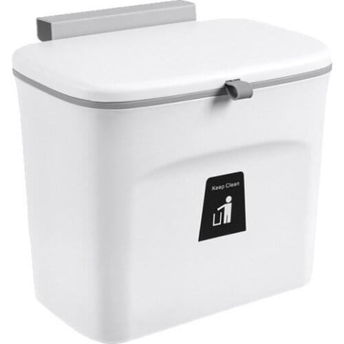 Wall-Mounted Trash Can Household Trash Can with Lid Can Be Hung with Sliding Lid