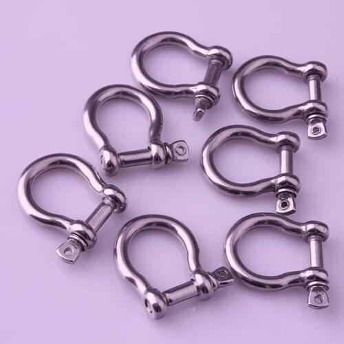 Wholesale 50pcs/lot free ship M5 stainless steel bow shackle buckles for 550 paracord survival bracelets