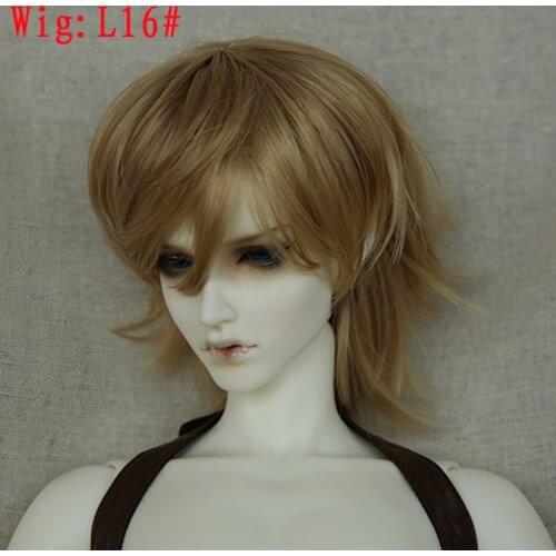 Wig For Doll BJD 1/3 High-temperature short hair brown black white colors For Dolls Charge Extra L16# 22-24cm Doll Accessories