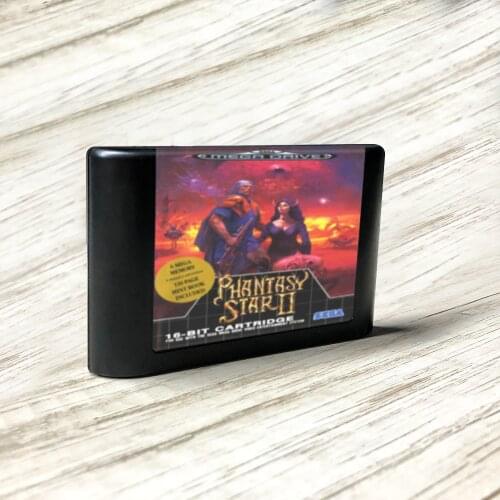Phantasy Star II - EUR Label Flashkit MD Electroless Gold PCB Card for Sega Genesis Megadrive Video Game Console