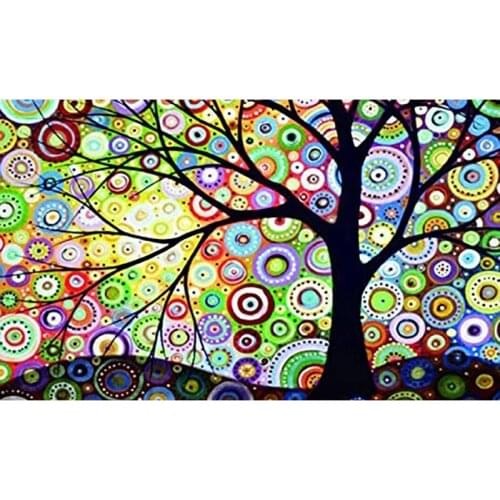 Full Round Diamond Painting 5D Handmade Diamond Embroidery Unicorn Mosaic Tree Landscape Art Kit Home Decoration