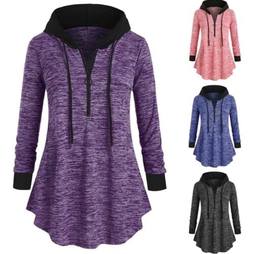 Half Zip Sweatshirt Plus Size 4xl 5xl Women Raglan Long Sleeve Hoodie Drawstring Poleron Mujer 2020 Oversized Tunic Hoodies Cord