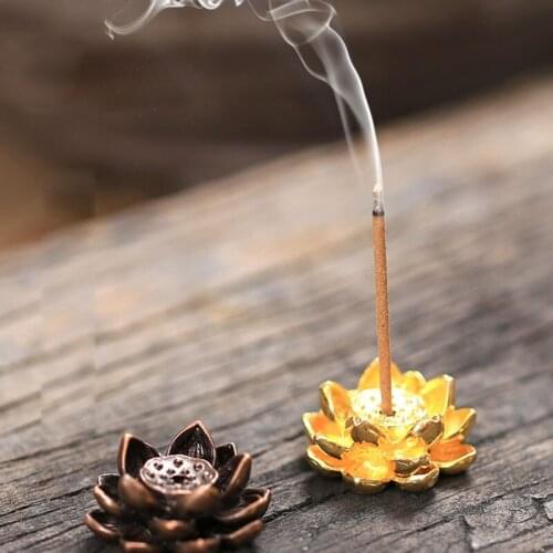 Lotus Bronze Censer Plate for Cone Burner Holder Incense Holder Copper Nine-hole Incense Holder Seat Copper Cone Statue