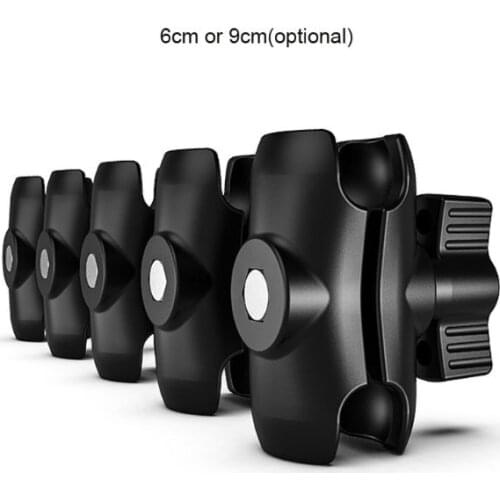 Universal 6cm 9cm Dual Socket 1inch Ball Head Extension Stick for Sport Camera Bicycle Motorcycle Holder Cellphone Mount