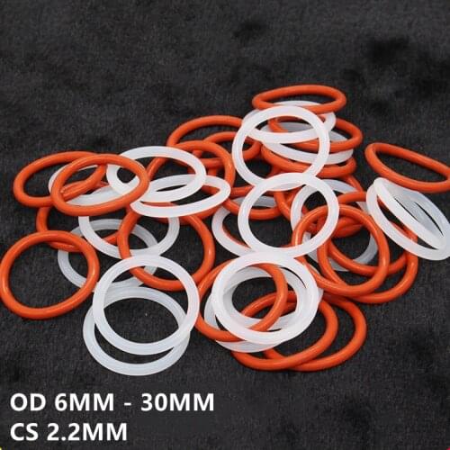 100x VMQ O Ring Seals Silicon Rubber Gasket M2 - M30 ID2.5mm 3 4 5 5.5 6 7 8 9 10 11 12 13 14 15 16 17 18 19 29mm x CS1mm Red