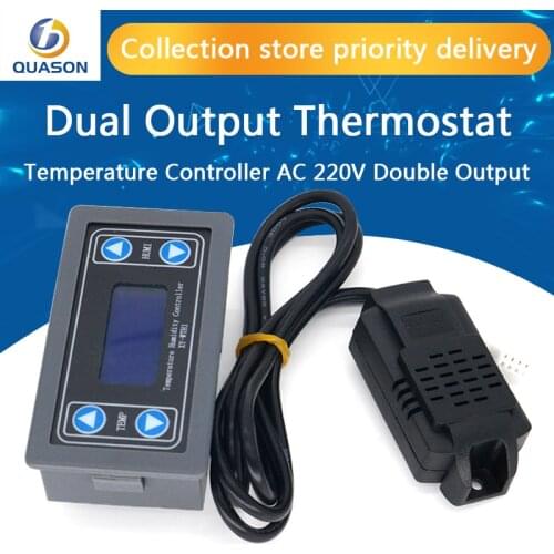 XY-WTH1 DC 6-30V Digital display Constant Temperature humidity Incubator Controller Dual Output thermostat For AC 220V