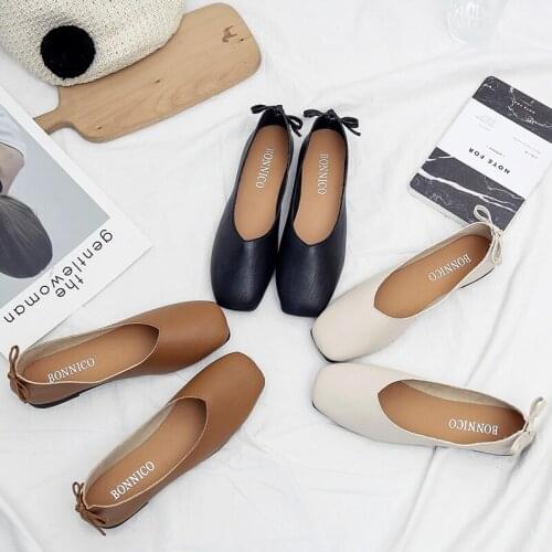 2020 Flats Women Shoes Loafers Leather Women Flats Slip On Womens Loafers Female Moccasins Shoes slip on ballet flat U15-24