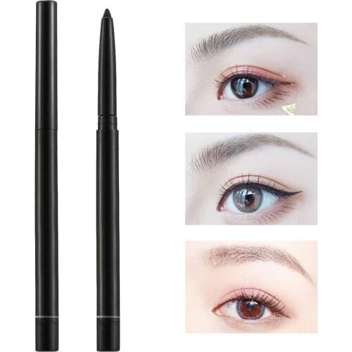 1 Piece Automatic Retractable Rotating Eyeliner Black Color Long Lasting Waterproof Eyeliner Pen