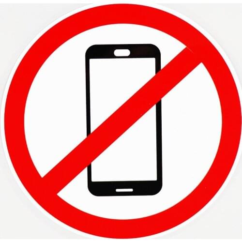 13cm*13cm Creative Units Are Forbidden To Use Mobile Phone Car Stickers PVC Personality Auto Exquisite Decals Decoration