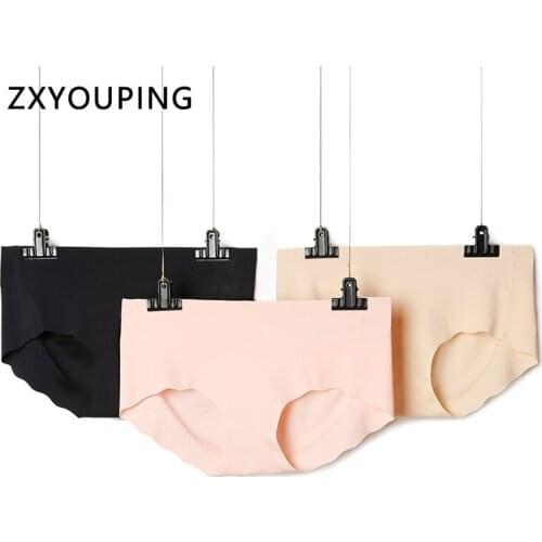2pc/lot Ice Silk Seamless Panties Sexy Female Underwear Briefs Panties For Women Prevent Clinging To Rectal Area Panties Solid