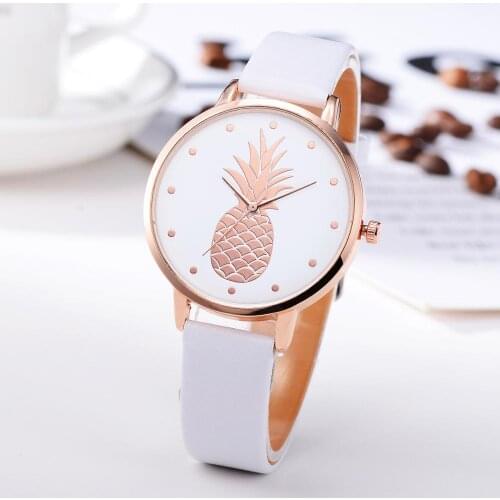 2020 Fashion Womens Pineapple Faux Leather Analog Quartz Watch Womens quartz watch women watches luxury zegarek damski