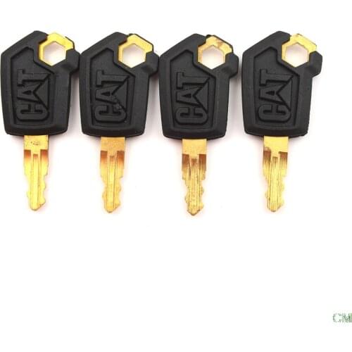 4PCS Black & Gold Heavy Equipment Ignition Loader Dozer Key For Caterpillar 5P8500 CAT Metal & Plastic