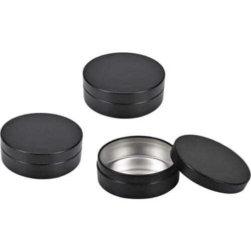 50pcs/lot 100g Black Aluminum Jar With Screw Lid 100ml Empty Cream Lotion Storage Metal Tins Container for Cosmetics