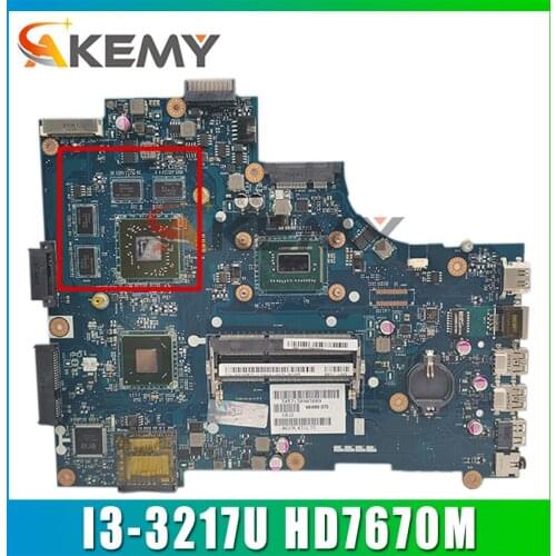 Akemy For DELL Inspiron 15 3521 5521 VAW00 W/ i3-3217U CPU HD7670M GPU CN-0MFPVH MFPVH LA-9104P Laptop motherboard mainboard