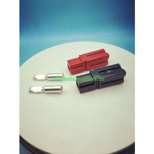 Free shipping 10 pcs 75A 600V battery forklift power black or red color connector charging plug with relevant terminals