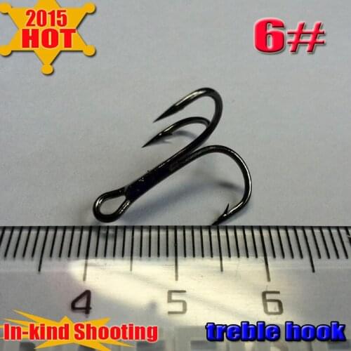 Free shipping Treble Fishing Hooks High Quality size 6# high-carbon steel one more purchase one 1$ off 50pcs/lot