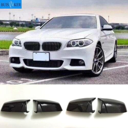 For BMW 5 6 7 Series E60 E61 E63 E64 F06 F07 F10 F11 F13 F01-F04 Carbon Fiber pattern Black Side Wing Rearview Mirror Cover Cap