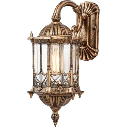 European wall lamp Outdoor waterproof wall hanging lamp Balcony lamp Aisle lights Garden lights Glass antique Wall lamp