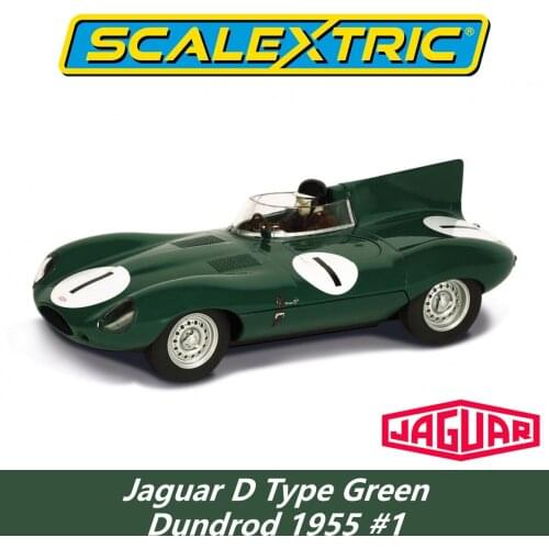 Scalextric Slot Car 1:32 C3486 Jaguar D Type Dundrod 1955 #1 British Racing Green livery