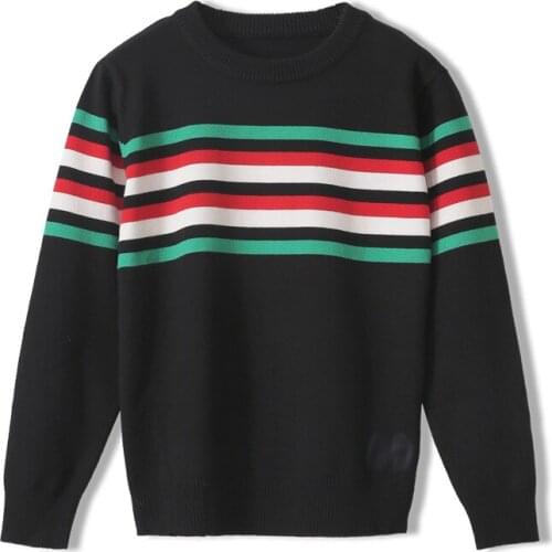 Autumn Fashion Clothing Ladies Design High Quality Striped Basic&Casual Sweater Dresses Women Loose Type Female Clothes Pullover