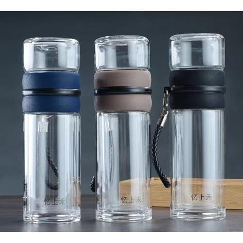 Mens Business 304 Stainless Steel Insulation Cup Double Glass Water Cup Customized Tea Separation Tea Cup