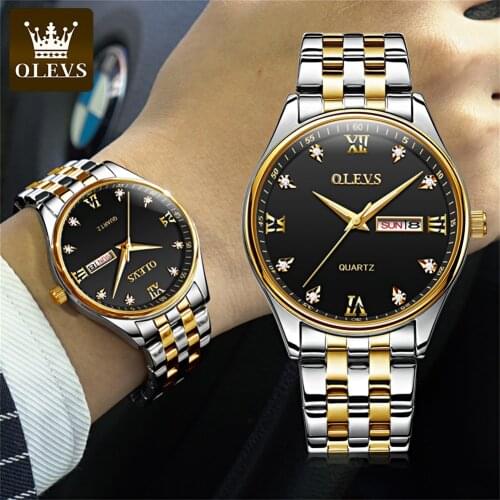 OLEVS Top Brand Men Watches Fashion Stainless Steel Waterproof Watch Men Sport Quartz Watch Luminous Relogio Masculino+Box 55710