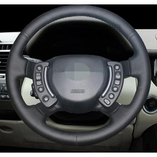DIY Black Artificial Leather Anti-Skid And Wear-Resistant Car Steering Wheel Cover For Land Rover Range Rover 2003-2012
