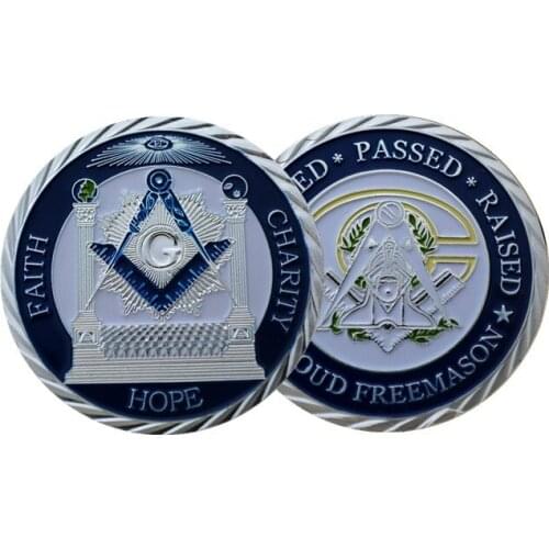 FAITH CHARITY & HOPE silver plated Masonic medals coins Freemasonry coins collectibles Proud Freemason coins Drop shipping