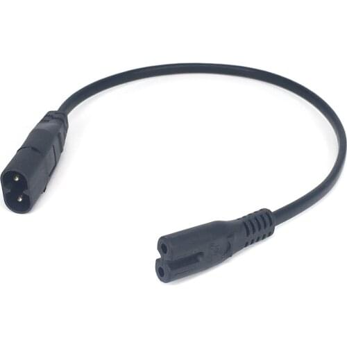IEC 320 C8 Male Plug to C7 Female Connector AC Power Cord , Type Figure 8 Power Extension Cable 30cm
