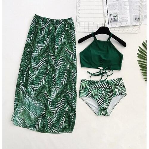 Tankini Female Body Skirt The Small Sweet Wind Three-piece Covered Belly Thin Girl Conservative Swimwear Bikini Beach Holiday