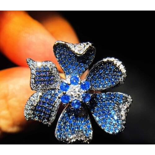 Europe America Luxury Rings Charm Flower Vintage Jewelry Adjustable Opening Womens Wedding Party Anniversary Accessories Gifts