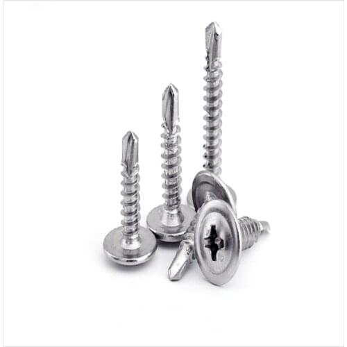 M4.2/M4.8 Cross Recessed Pan Head Self-Drilling Screws With Flange Tapping Screw Thread Inox Vis Viti Stainless Steel DIN7504