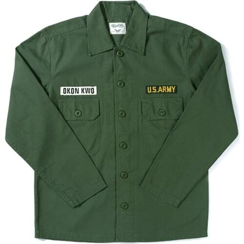 OG-107 American Military Shirt US Army Retro WW2 Vietnam War Tactical Jacket Long Sleeve Army Green Khaki