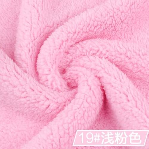 19# light pink 1 meter Berber Fleece Fabric camoFleece Shu Velveteen for DIY toys sleepcoat pajamas nighty bedgown material