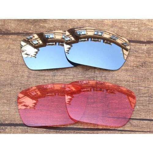 Vonxyz 2 Pairs Chrome Mirror & Pink Replacement Lenses for-Oakley Fuel Cell Frame
