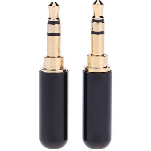 2pcs/lot 3.5 mm Plug Audio Jack 3 Pole Gold Plated Earphone Adapter Socket For DIY Stereo Headset Earphone Headphone For Repair