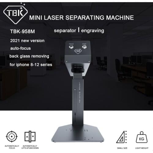 2021 New Release TBK-958M MINI Laser Separating Engraving Machine For Iphone 8 X 11 12 Back Cover Glass Removing Auto-Focus
