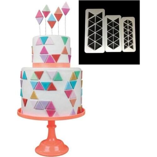3PCS/Set Square Geometric Cutters Fondant Cookie Cake Mold Cutter Chocolate Mold Cake Decorating Cake Baking Tools
