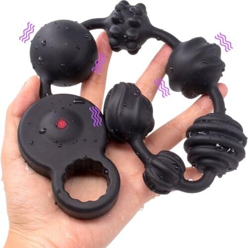 Vibration Anal Plug Sex Toy Anal Bead Dilator Extra Long Silicone Butt Plug Prostate Massage Inflatable Butt Sex Toys for Men