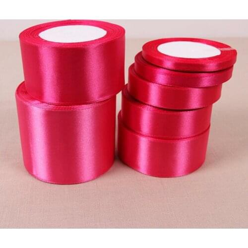 Pretty (25 Yards/roll) 6/10/15/20/25/40/50/75mm Rose Satin Ribbons Wedding Decorative Ribbon gift Wrapping DIY Handmade Material