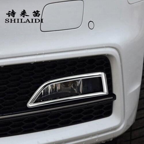 Car Styling Front Fog Lamp Decorative Cover Trim Strip For Audi A4 B8 2013-2016 Exterior Accessories Modified sticker and Decals