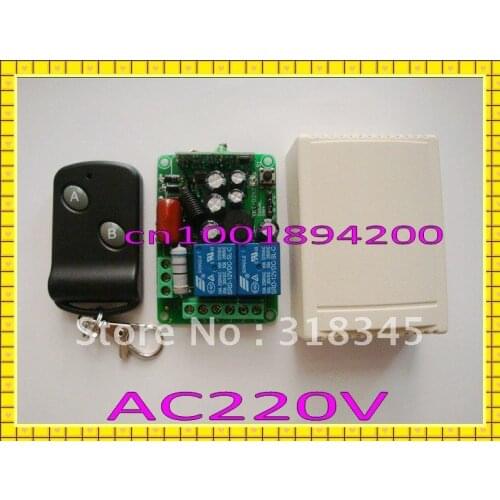 220V2CH(channel) RF wireless remote control switch with controller (1 transmitter&1 receiver) 10A Learning code Jog/self-lock